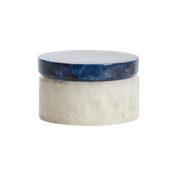 Kelimutu White Blue Deco Box With Lid (15 cm)