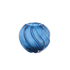 Zenia Dark Blue Glass Vase (16 cm)