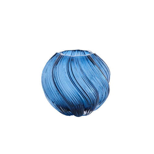 Zenia Dark Blue Glass Vase (16 cm)