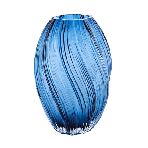 Zeina Dark Blue Glass Vase (27 cm)