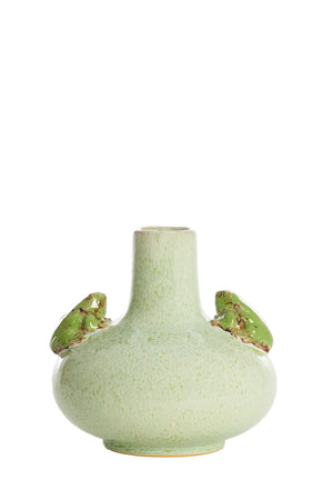 Vase deco Ø21x20,5 cm FROG ceramics mint green+green