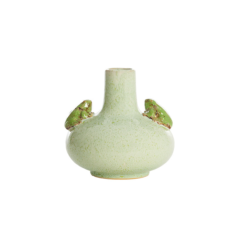 Vase deco Ø21x20,5 cm FROG ceramics mint green+green