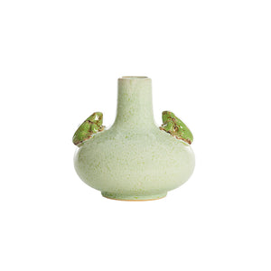 Vase deco Ø21x20,5 cm FROG ceramics mint green+green