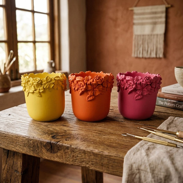 Dutch Orange Mix Textured Pot (16 cm)