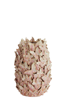 Vase deco Ø17x26 cm MARIPOSA ceramics pink