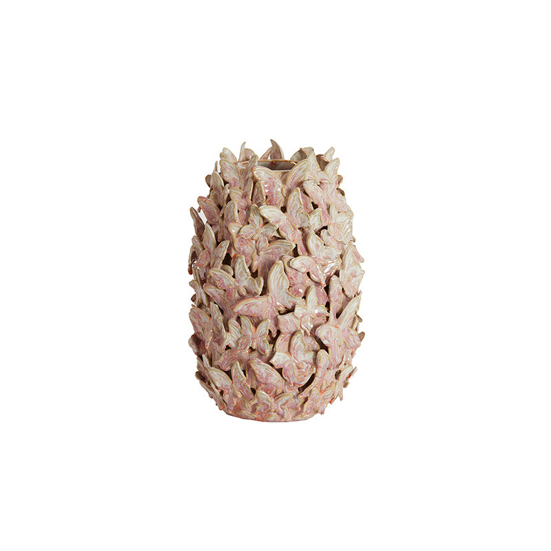 Vase deco Ø17x26 cm MARIPOSA ceramics pink