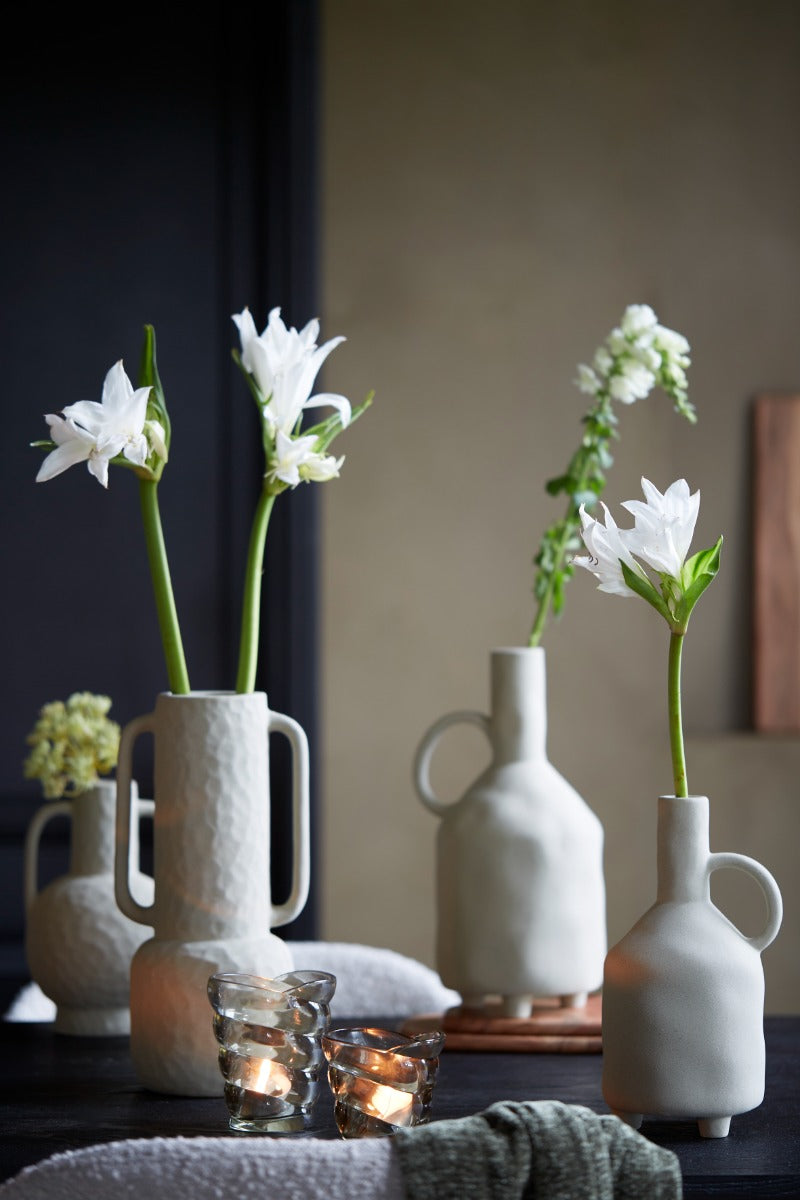 Otaru Cream Ceramics Deco Vase (21cm)