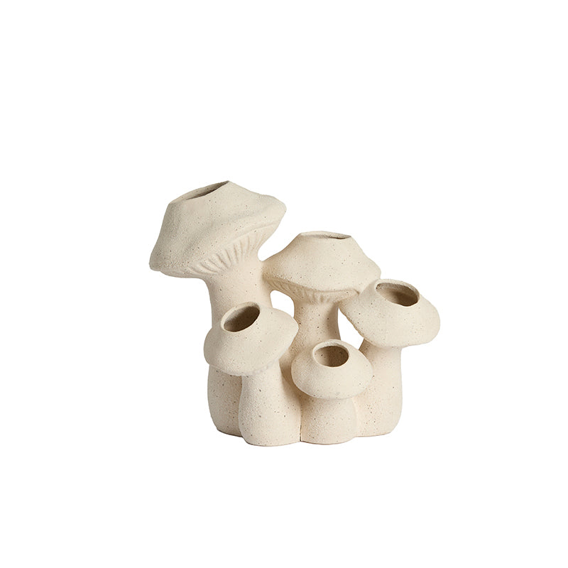 Vase deco 31,5x20,5x27,5 cm MUSHROOM ceramics matt cream