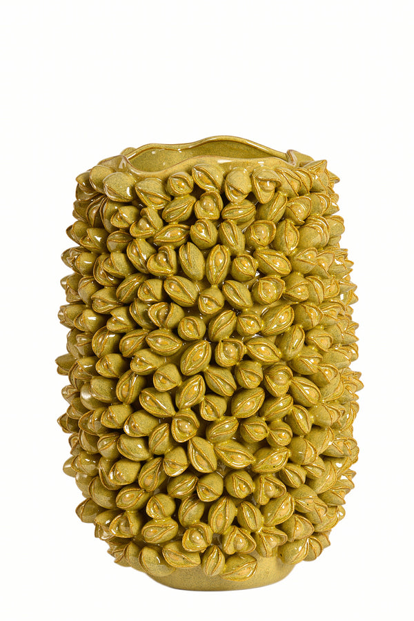 Vase deco Ø31,5x45 cm ANABELA ceramics olive green-brown