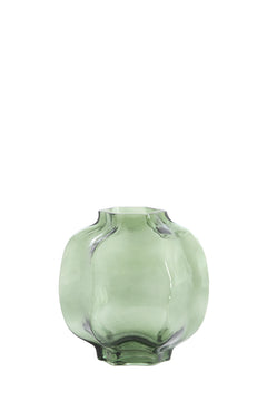 Vase Ø18x18 cm FALZES glass clear dark green