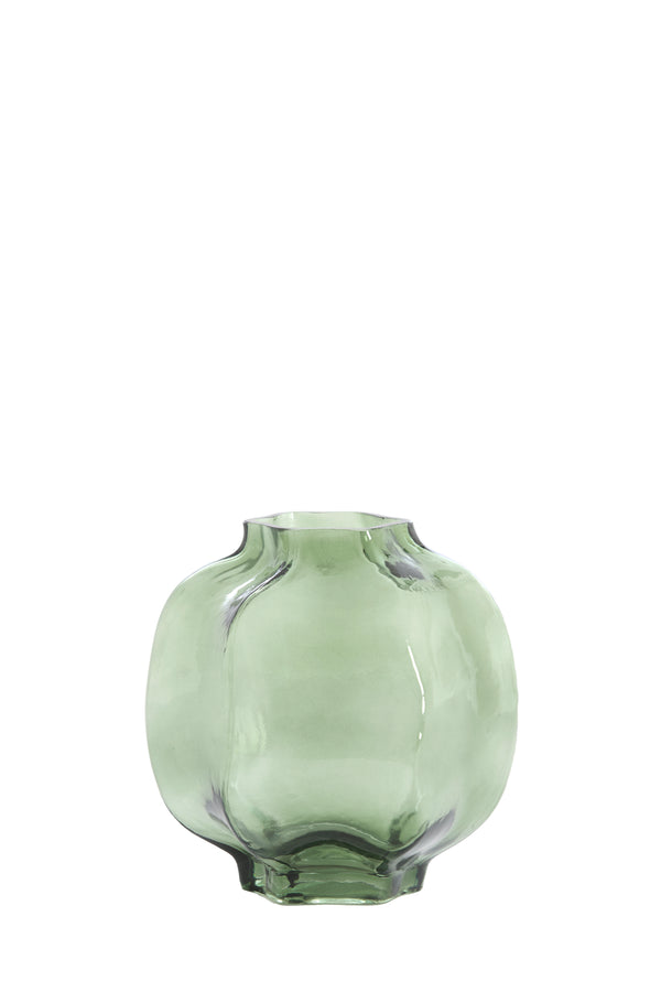 Vase Ø18x18 cm FALZES glass clear dark green