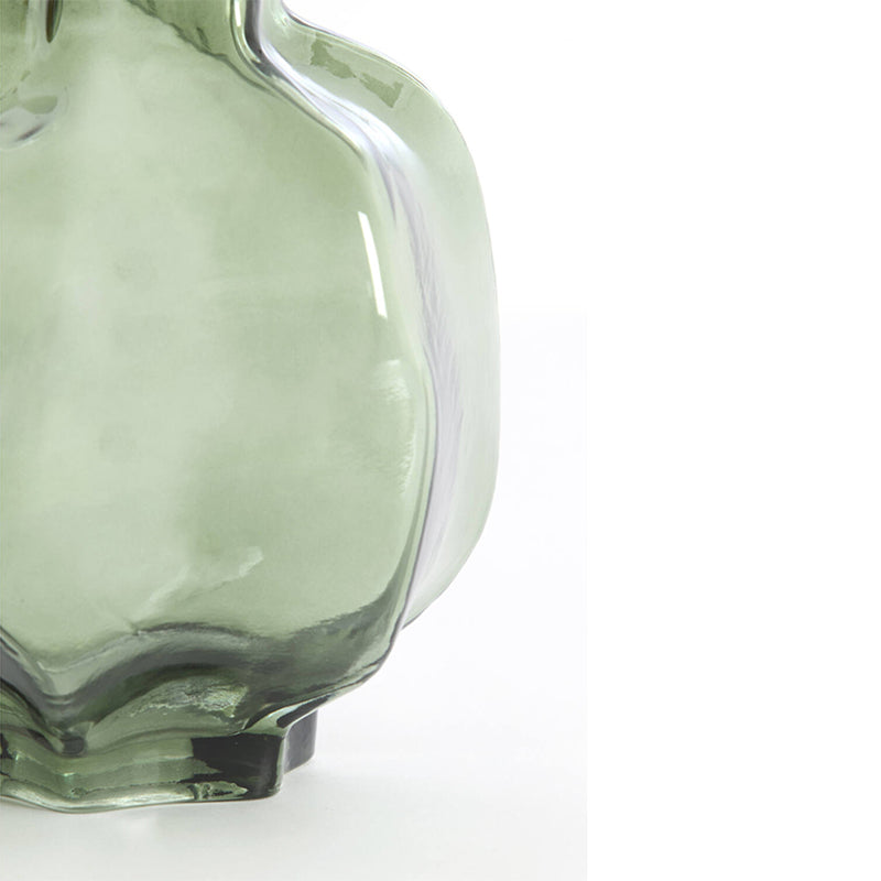 Vase Ø18x18 cm FALZES glass clear dark green