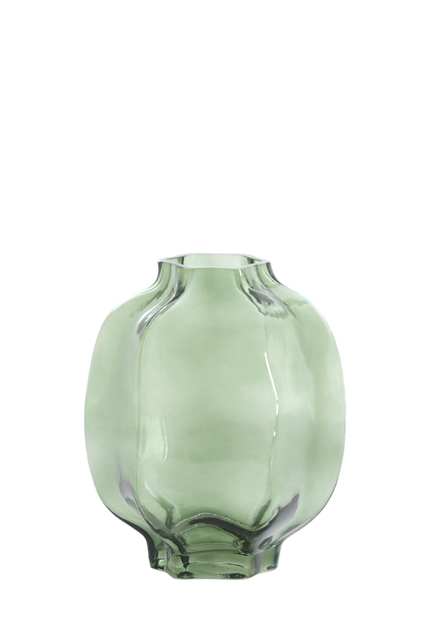 Vase Ø22x23,5 cm FALZES glass clear dark green