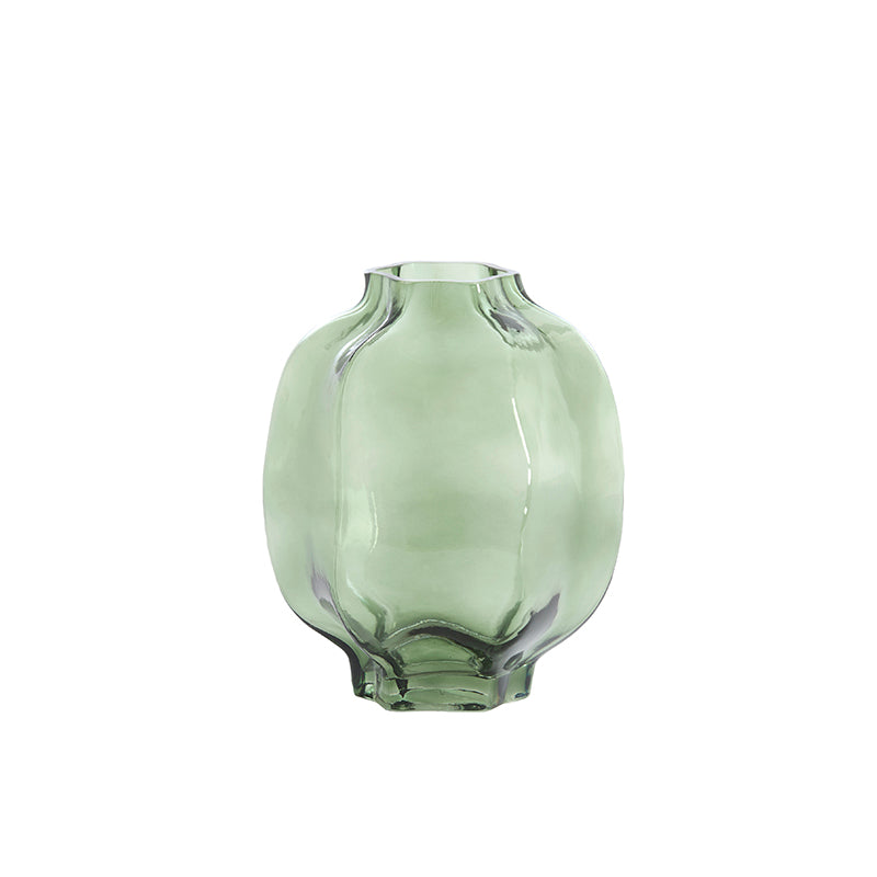 Vase Ø18x18 cm FALZES glass clear dark green