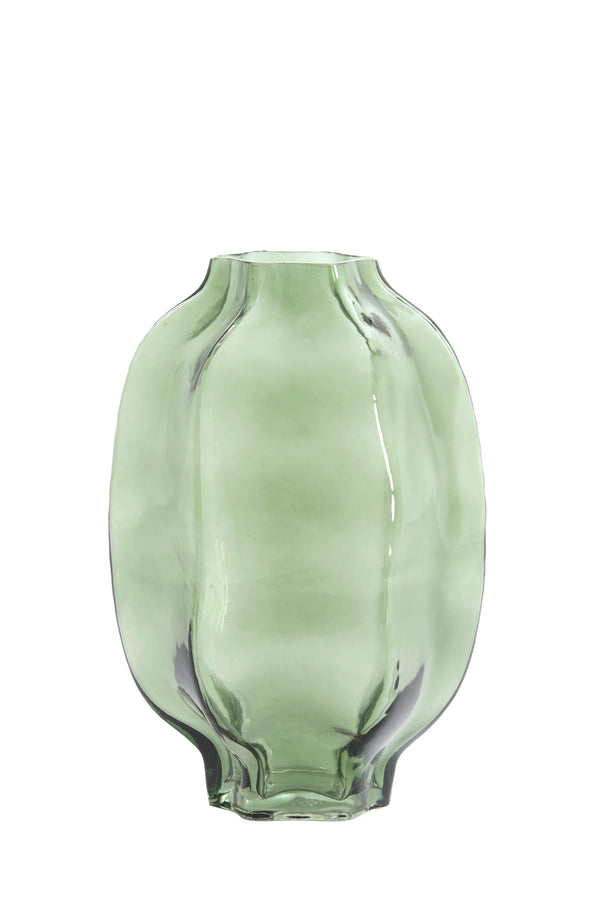 Vase Ø20x30 cm FALZES glass clear dark green