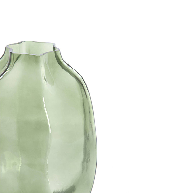 Vase Ø20x30 cm FALZES glass clear dark green