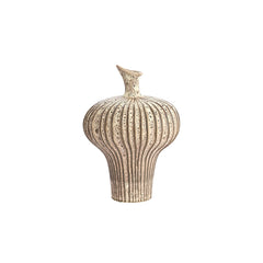 Vase deco 23x22x32,5 cm NEVANO matt dark brown+cream