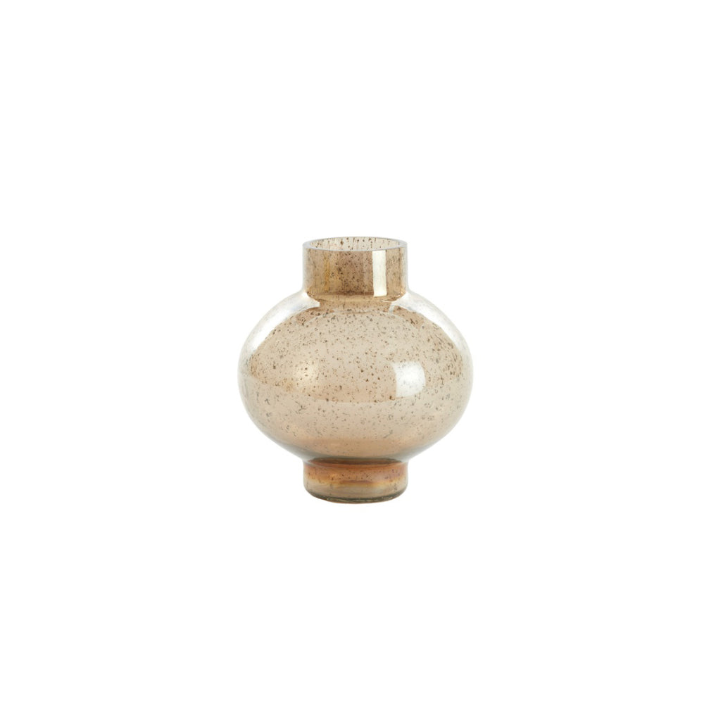 Dusit Amber Glass Stone Finish Vase (19.5cm)