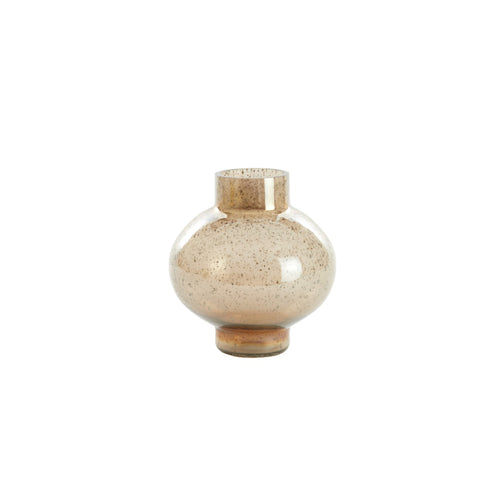 Dusit Amber Glass Stone Finish Vase (19.5cm)