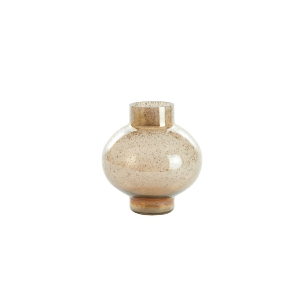 Dusit Amber Glass Stone Finish Vase (19.5cm)