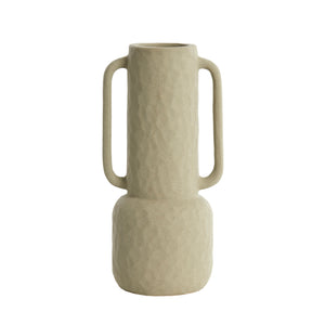 Ziro Ceramic Matt Olive Green Deco Vase (34.5 cm)