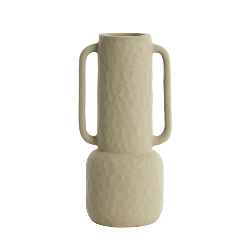 Ziro Ceramic Matt Olive Green Deco Vase (34.5 cm)