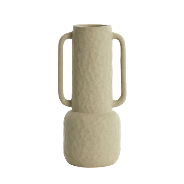 Ziro Ceramic Matt Olive Green Deco Vase (34.5 cm)