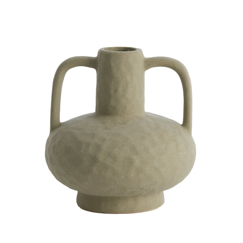Ziro Ceramics Matt Olive Green Deco Vase (20 cm)
