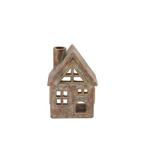 CONCRETE GOLDEN HOUSE DECO 11X9X16CM