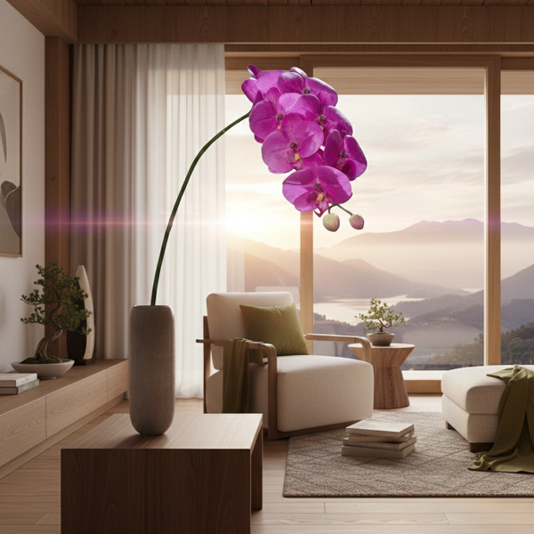 Purple Naturel Orchid Phalaenopsis (80 cm)