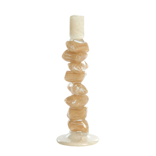 Estina Cream And Brown Candle Stick (35 cm)
