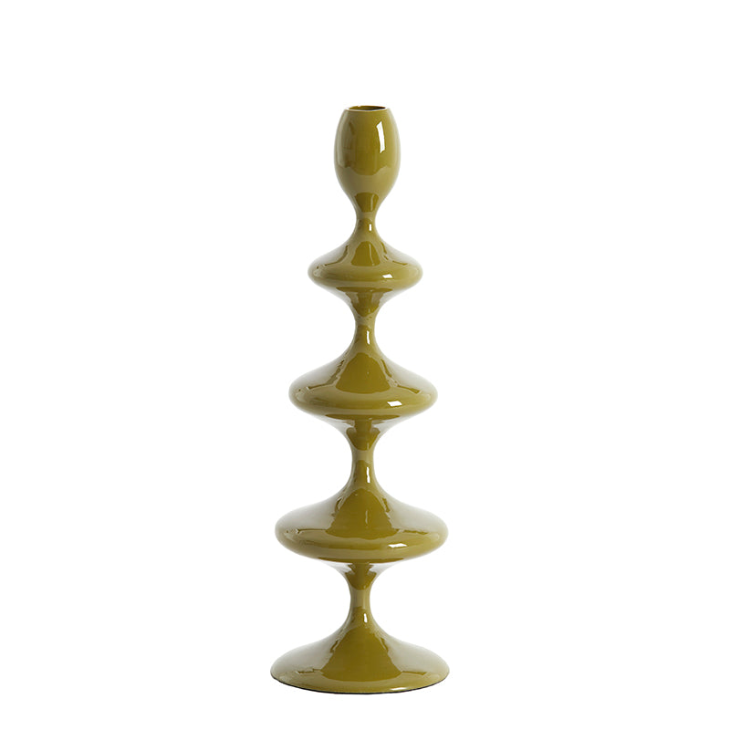 Candle stick Ø10,5x34,5 cm VIREEN olive green