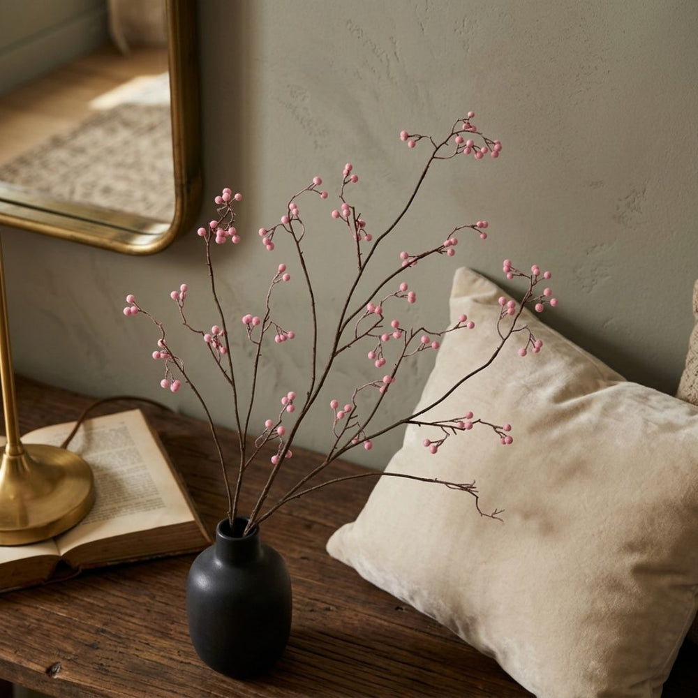 Pink Branched Berry Stem (135 cm)