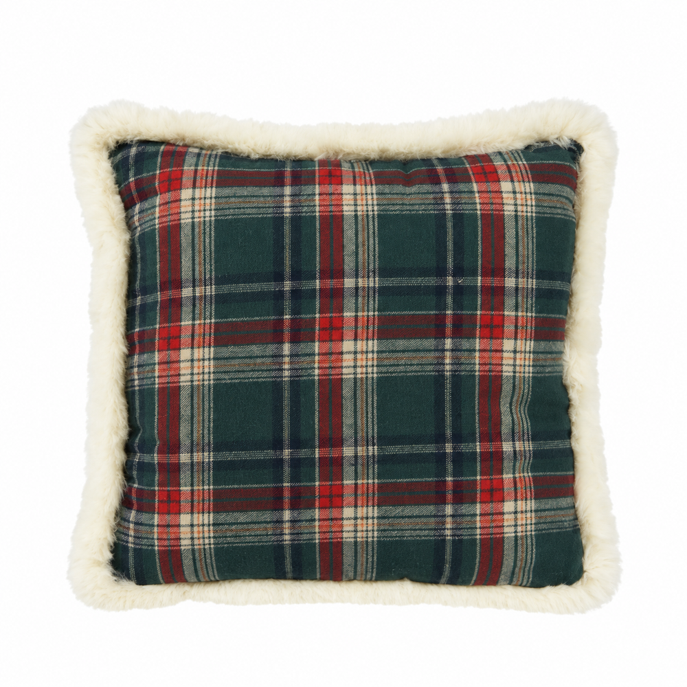 Cushion polyester square woven fur rim 2col ass assorted 45cm x 45cm x H.2.5cm - each at
