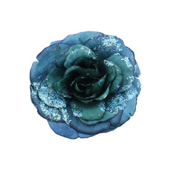 Glitter Rose On Clip (25cm)
