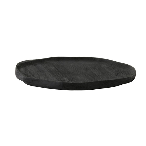 Robinia Acacia Wood Matt Black Dish (37.5 cm)