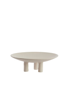 Plateau on base Ø30,5x10,5 cm TABUA cream