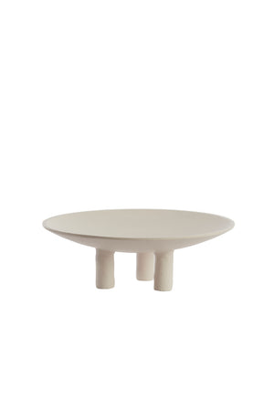 Plateau on base Ø30,5x10,5 cm TABUA cream