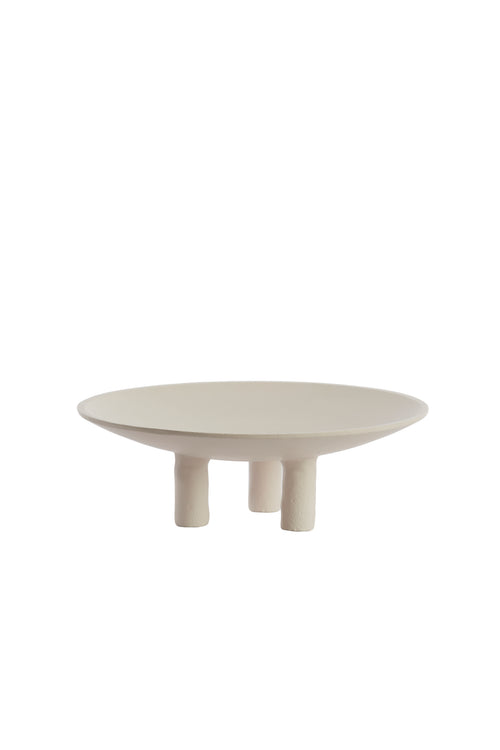 Plateau on base Ø30,5x10,5 cm TABUA cream