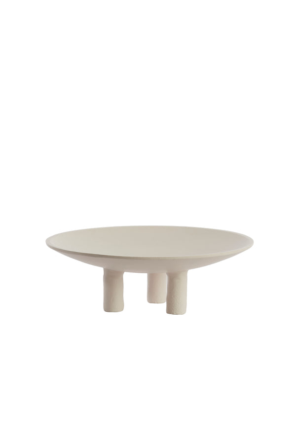 Plateau on base Ø30,5x10,5 cm TABUA cream