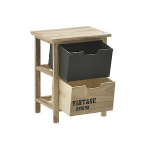 Natural Black Wooden Cabinet (44 cm)