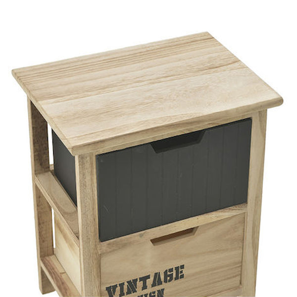 Natural Black Wooden Cabinet (44 cm)