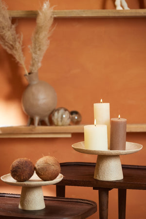 Ota Sand Light Brown Dish On Base (31 cm)