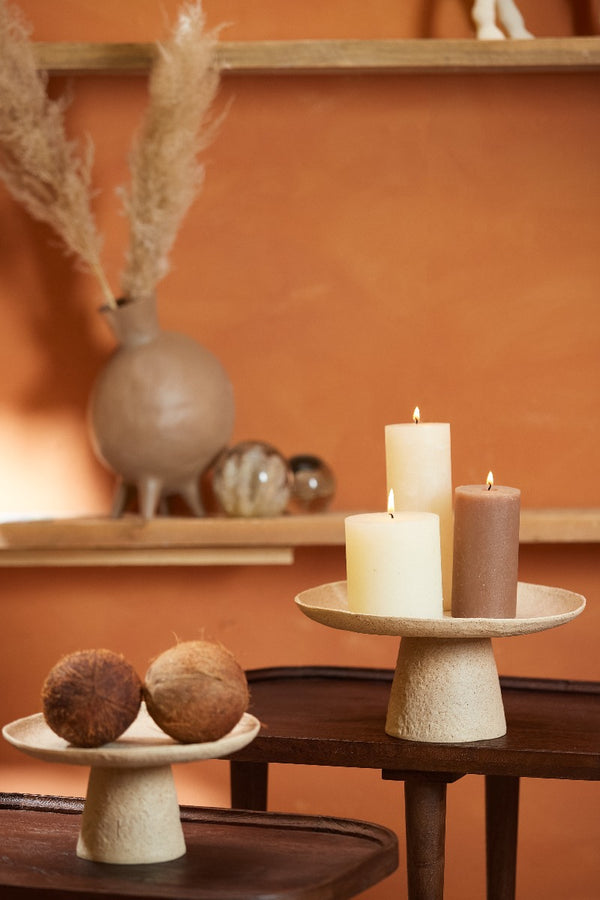 Ota Sand Light Brown Dish On Base (31 cm)