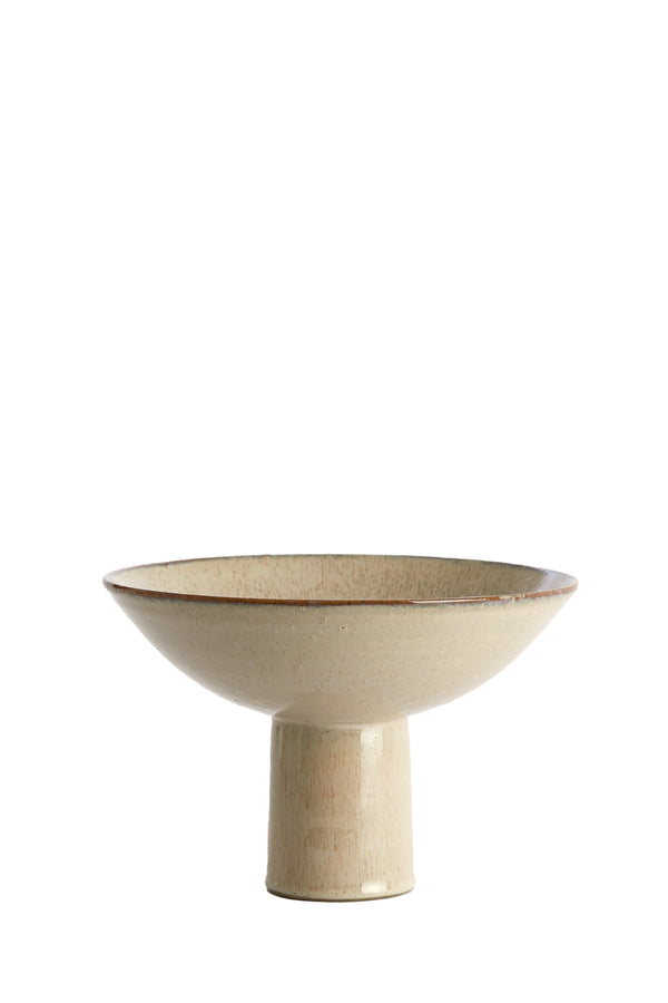 Dish on base Ø28x18,5 cm VASCO shiny beige