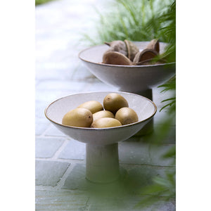 Dish on base Ø28x18,5 cm VASCO shiny beige