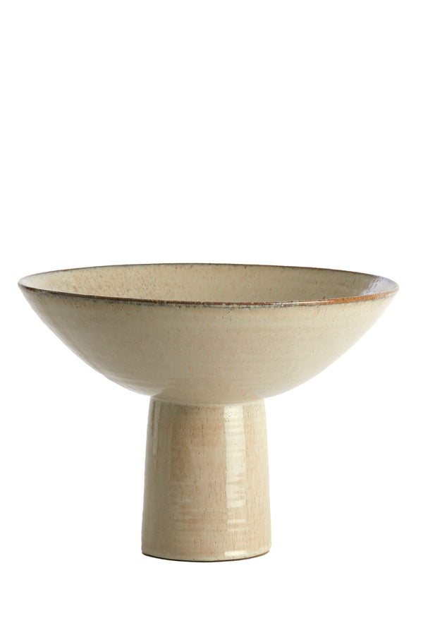 Dish on base Ø35,5x25,5 cm VASCO shiny beige