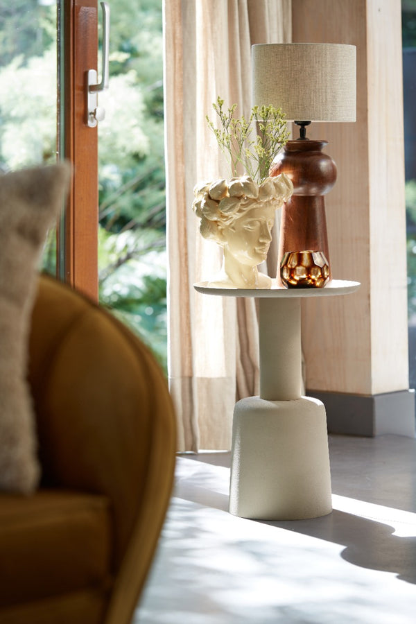 Milaki Beige Side Table (52cm)