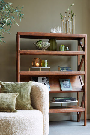 Yuki Acacia Wood Open Cabinet (160 cm)