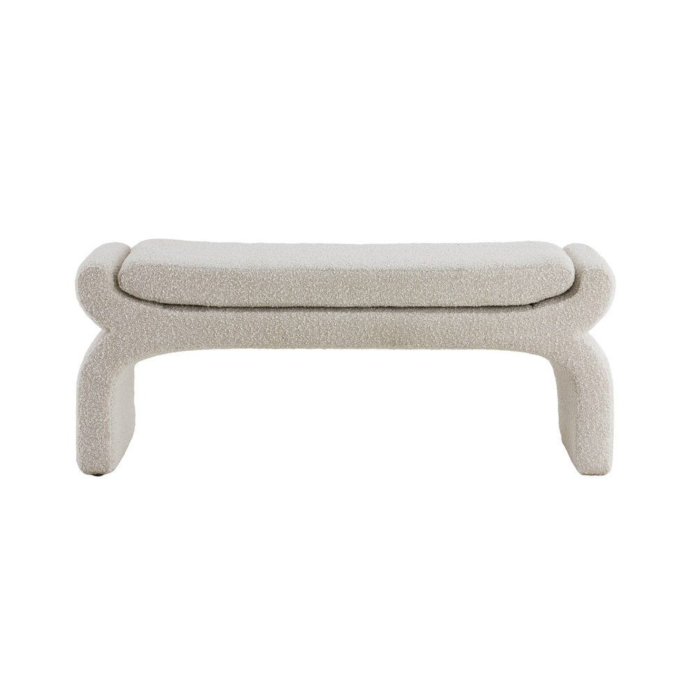 Nafya Boucle Cream Pouf (119 cm)